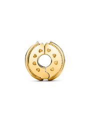 Sparkling Pavé Lines & Logo Clip Charm - 14k gold plating