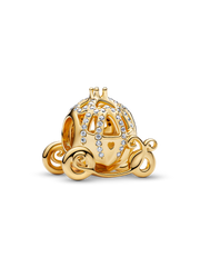 Disney Cinderella Sparkling Carriage Charm - 14k gold plating
