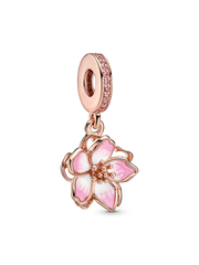 Cherry Blossom Dangle Charm - 14k rose gold plating