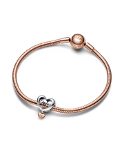 Love You Sister Heart Charm - Sterling silver, 14k rose gold plating