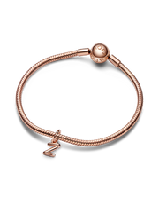 FINAL SALE - Letter Z Script Alphabet Dangle Charm - 14k rose gold plating