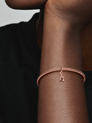 FINAL SALE - Letter H Script Alphabet Dangle Charm - 14k rose gold plating