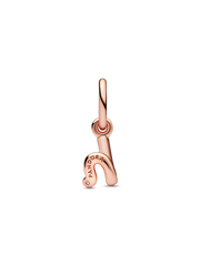 FINAL SALE - Letter H Script Alphabet Dangle Charm - 14k rose gold plating