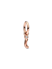 FINAL SALE - Letter I Script Alphabet Dangle Charm - 14k rose gold plating