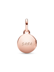 Openable & Engravable Love Locket Dangle Charm - 14k rose gold plating