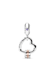 Heart Full of Hearts Dangle Charm - Sterling silver, 14k rose gold plating