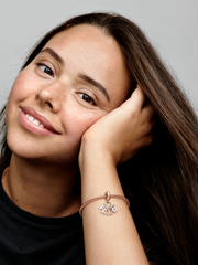 Family Letters Dangle Charm - Sterling silver, 14k rose gold plating