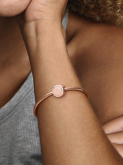 Engravable Sparkling Button Charm - 14k rose gold plating