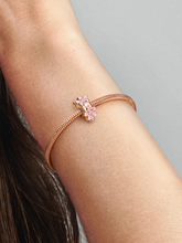 Pink Daisy Spacer Clip Charm - 14k rose gold plating
