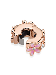 Pink Daisy Spacer Clip Charm - 14k rose gold plating