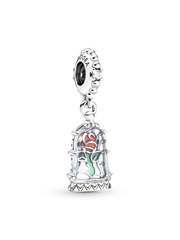 Disney Beauty and the Beast Enchanted Rose Dangle Charm - Sterling silver
