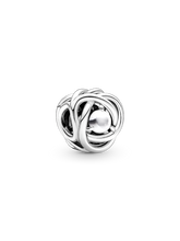 June White Mother of Pearl Eternity Circle Charm - Sterling silver
