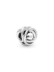 June White Mother of Pearl Eternity Circle Charm - Sterling silver