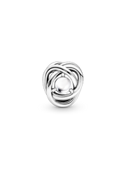 June White Mother of Pearl Eternity Circle Charm - Sterling silver