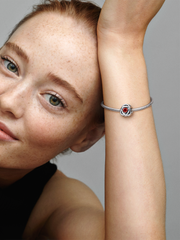 July True Red Eternity Circle Charm - Sterling silver