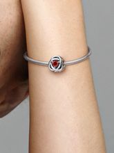 July True Red Eternity Circle Charm - Sterling silver