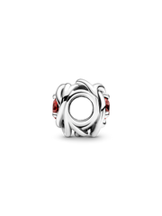 July True Red Eternity Circle Charm - Sterling silver