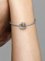 November Honey Eternity Circle Charm - Sterling silver
