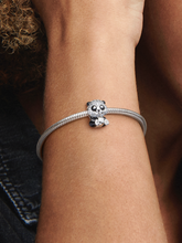 Sparkling Cute Panda Charm - Sterling silver