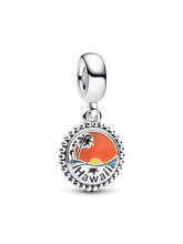Tropical Hawaii Dangle Charm - Sterling silver