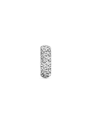Clear Sparkle Spacer Charm - Sterling silver