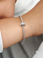 White Daisy Flower Spacer Charm - Sterling silver