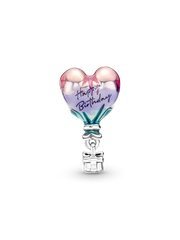 Happy Birthday Hot Air Balloon Charm - Sterling silver