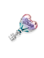 Happy Birthday Hot Air Balloon Charm - Sterling silver