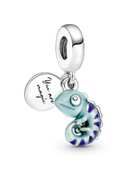 Color-changing Chameleon Dangle Charm - Sterling silver