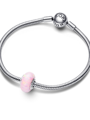 Opalescent Pink Charm - Sterling silver
