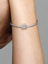 Sparkling Paw Print Charm - Sterling silver