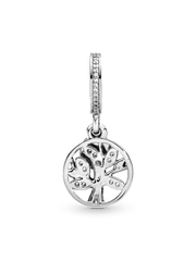 Sparkling Family Tree Dangle Charm - 14k gold, Sterling silver