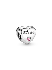 Sister Heart Charm - Sterling silver