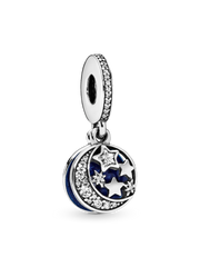 Moon & Blue Sky Dangle Charm - Sterling silver