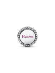 Hawaii Hibiscus Flower Charm - Sterling silver