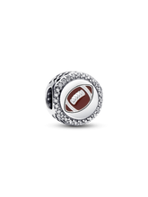Engravable Football Charm - Sterling silver