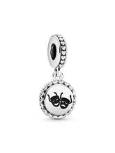 Theatre Masks Dangle Charm - Sterling silver