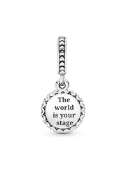 Theatre Masks Dangle Charm - Sterling silver