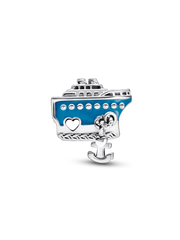 Anchored Cruise Ship Charm - Sterling silver