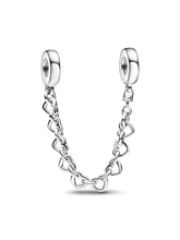 Linked Hearts Safety Chain - Sterling silver