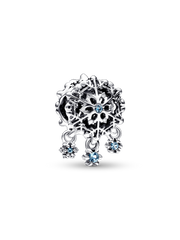 Icy Snowflake Drop Charm - Sterling silver