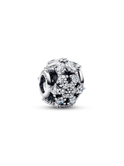 Sparkling Herbarium Cluster Round Charm - Sterling silver
