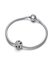 Sparkling Herbarium Cluster Round Charm - Sterling silver