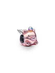 FINAL SALE - Flying Unicorn Pig Charm - Sterling silver