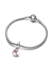 FINAL SALE - Openable Heart Chocolate Gift Box Dangle Charm - Sterling silver