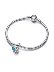 Glow-in-the-dark Hermit Crab Dangle Charm - Sterling silver