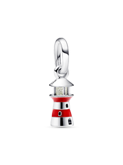 FINAL SALE - Glow-in-the-dark Lighthouse Dangle Charm - Sterling silver