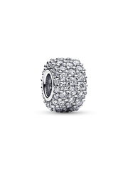 Sparkling Pavé Triple-row Charm - Sterling silver
