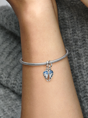 Sparkling Splitable Angel Wings Dangle Charm - Sterling silver