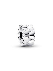 Heart Pattern Clip Charm - Sterling silver